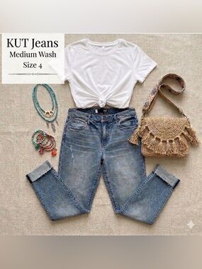 Kut From The Kloth • Catherine Fab Ab Boyfriend Denim • Size 4 • Worn Once